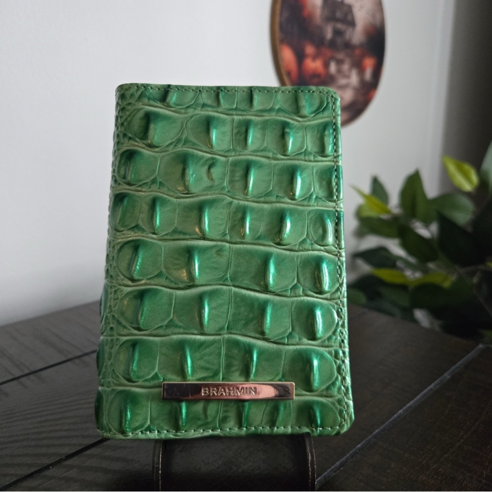 Brahmin Emerald Crocodile Embossed Leather Wallet